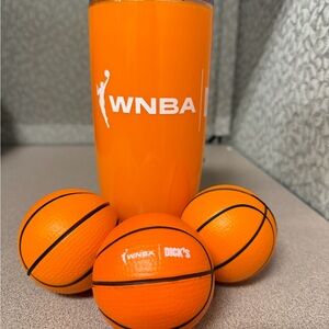 Limited edition DICK’S WNBA Orange Tumbler with 3 basketball stress balls